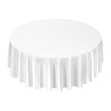 White Round Tablecloths 2 Pack, 120 Inches in Diameter, Stain- & Wrinkle- Resistant, Machine Washable Table Clothes, Polyester Fabric Table Covers for Wedding, Party, Banquet, Formal Events