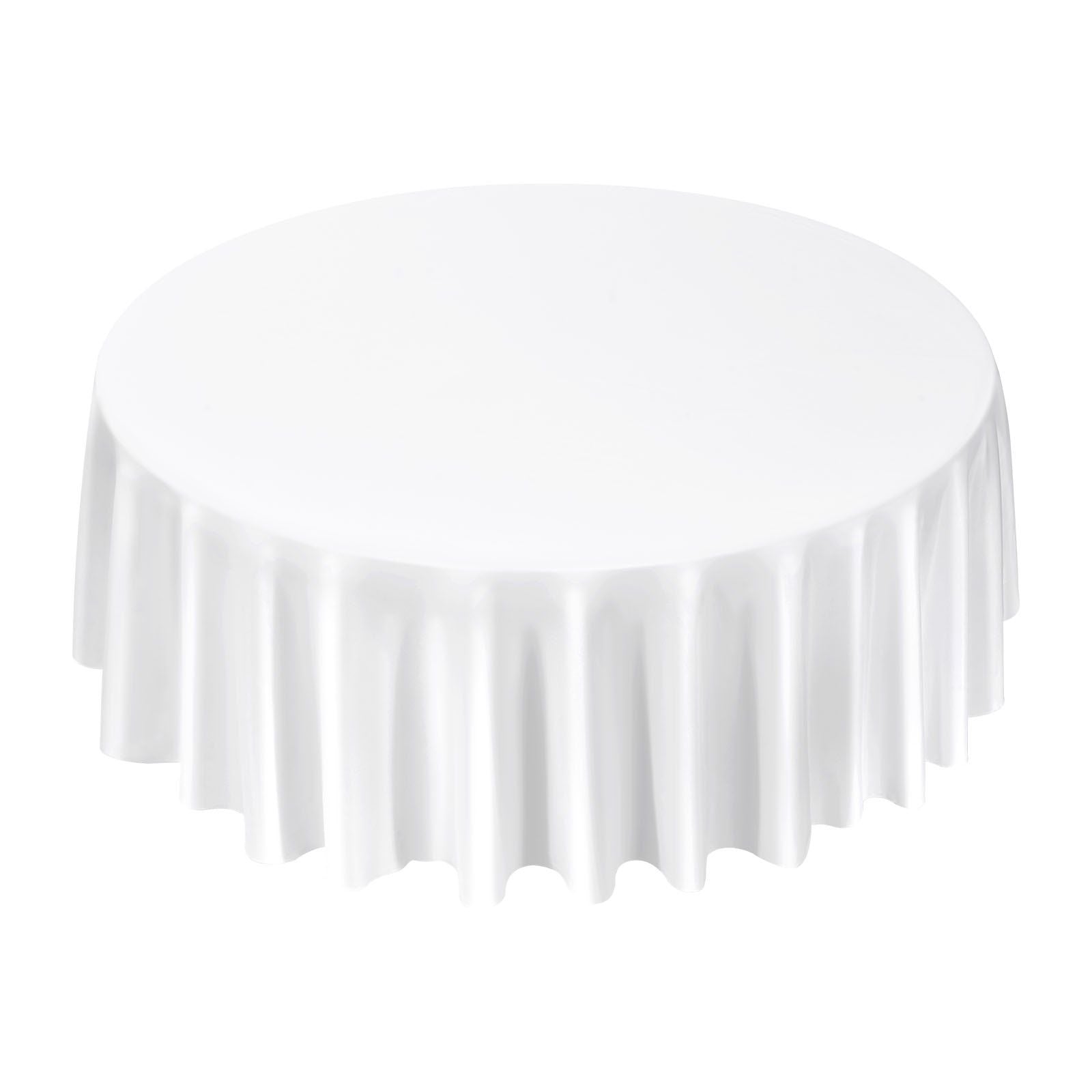 White Round Tablecloths 2 Pack, 120 Inches in Diameter, Stain- & Wrinkle- Resistant, Machine Washable Table Clothes, Polyester Fabric Table Covers for Wedding, Party, Banquet, Formal Events