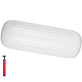 4 Ribbed Boat Fender 10" x 28" White Center Hole Bumper Mooring Protection