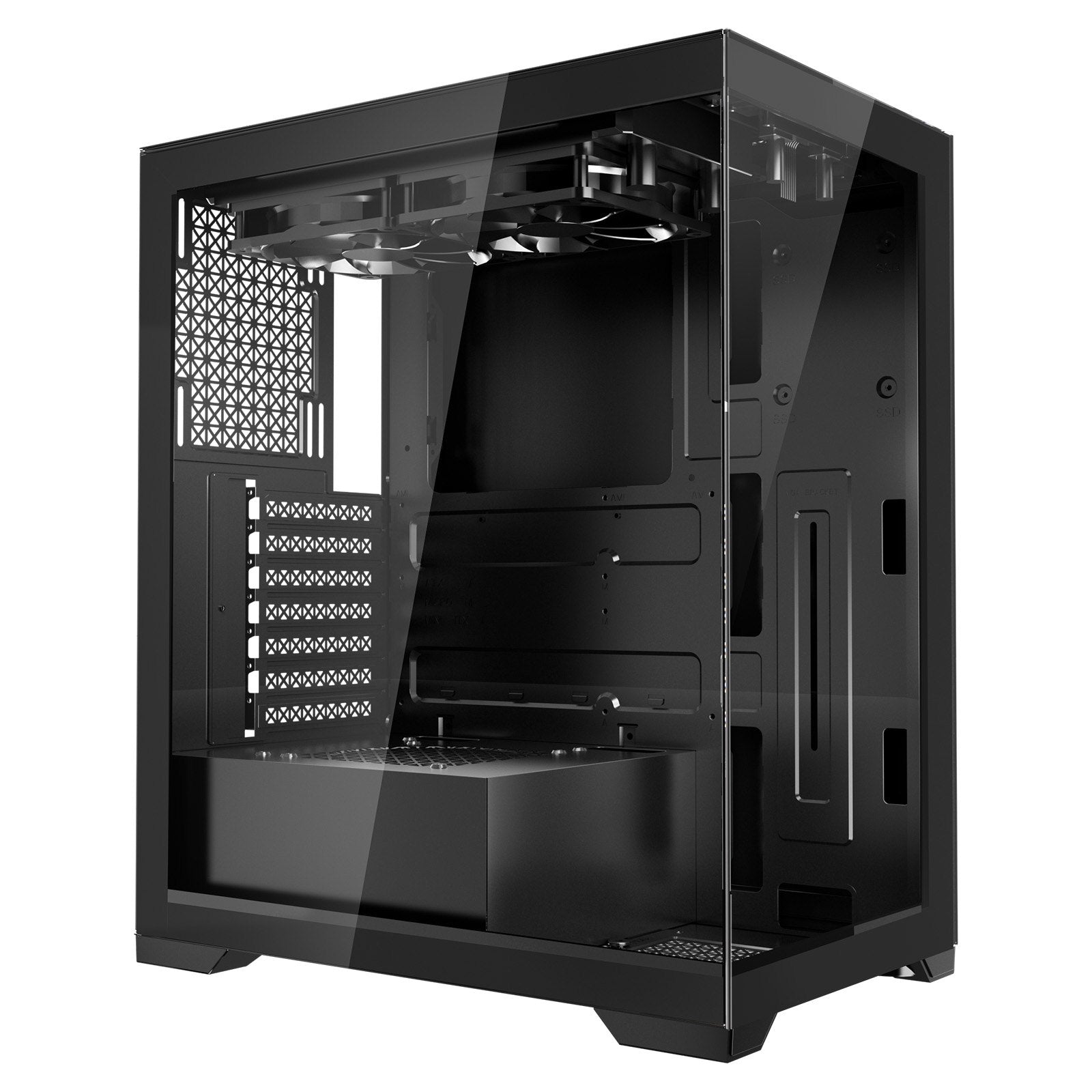 VEVOR PC Gaming Case Mid-Tower Computer Case with 2 Fans for ATX Motherboard