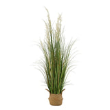 Artificial Grass Plant, 1194mm Reed Flower Grass in Pot, Premium PVC Faux Fake Greenery Shrubs Plant for Indoor Outdoor House Home Garden Office Room Décor, Housewarming, 1 Pack Green