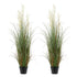 Artificial Grass Plant, 2 Pack 1194mm Reed Flower Grass in Pot, Premium PVC Faux Fake Greenery Shrubs Plant for Indoor Outdoor House Home Garden Office Room Décor, Housewarming, Green