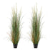 Artificial Grass Plant, 2 Pack 1499mm Faux Reed Flower Grass in Pot, Premium PVC Fake Greenery Shrubs Plant for Indoor Outdoor House Home Garden Office Room Décor, Housewarming, Green