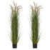 Artificial Grass Plant, 2 Pack 1499mm Horsetail Reed Grass in Pot, Premium PVC Faux Fake Greenery Shrubs Plant for Indoor Outdoor House Home Garden Office Room Décor, Housewarming, Green