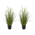 Artificial Grass Plant, 2 Pack 889mm Cattail Grass in Pot, Premium PVC Faux Fake Greenery Shrubs Plant for Indoor Outdoor House Home Garden Office Room Décor, Housewarming, Green
