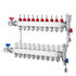 10-Branch Radiant Heat Manifold, 1/2" PEX Tubing Manifold, Stainless Steel PEX Manifold for Hydronic Radiant Floor Heating, Radiant Heat PEX Manifold Kit with 1/2" Adapters Included