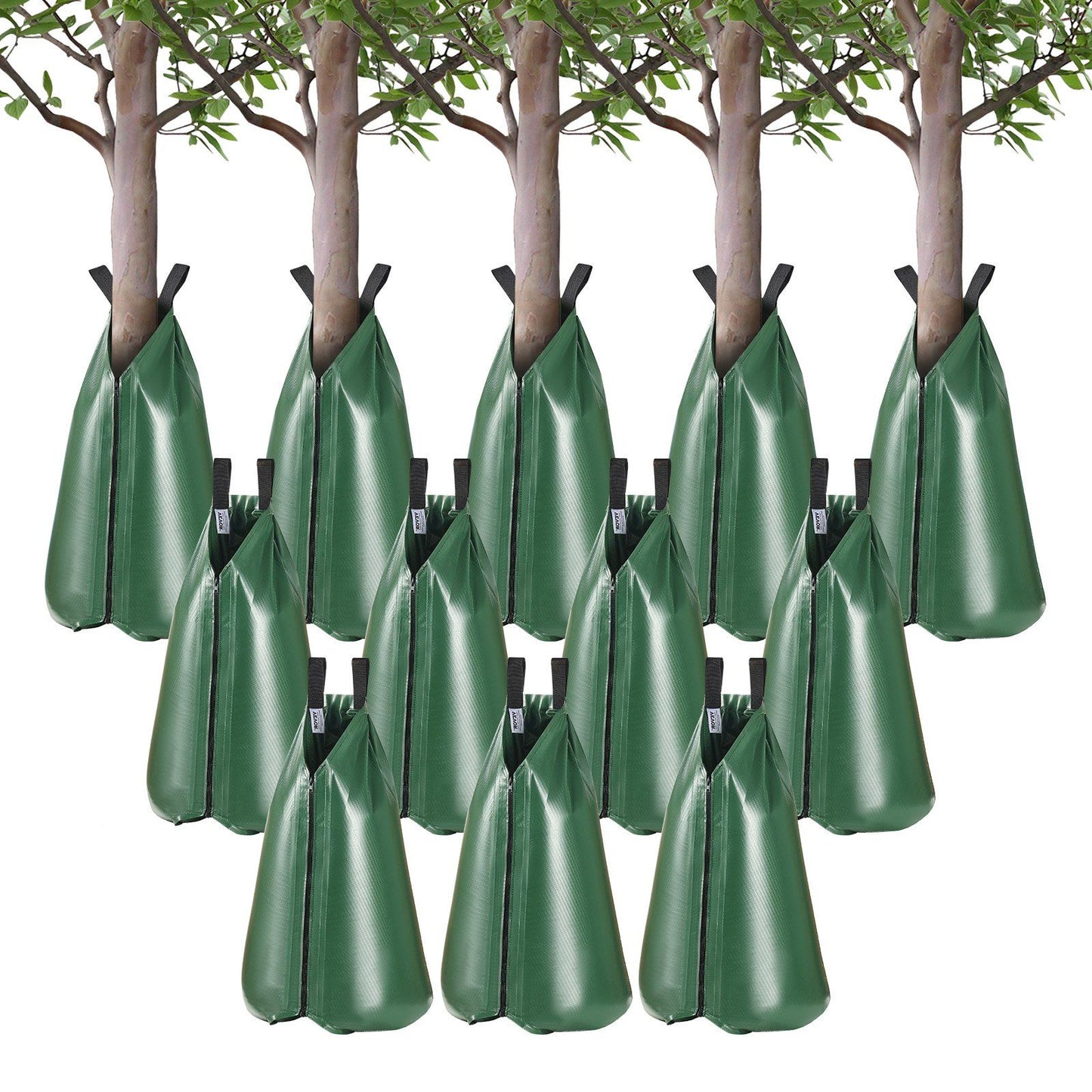 Tree Watering Bag, 12 Packs 20 Gallons Watering Bags for New Trees, 5-9 Hours Slow Release Refillable Tree Drip Irrigation Bags with Zipper, Durable Tree Watering System for Deep Root Targeting