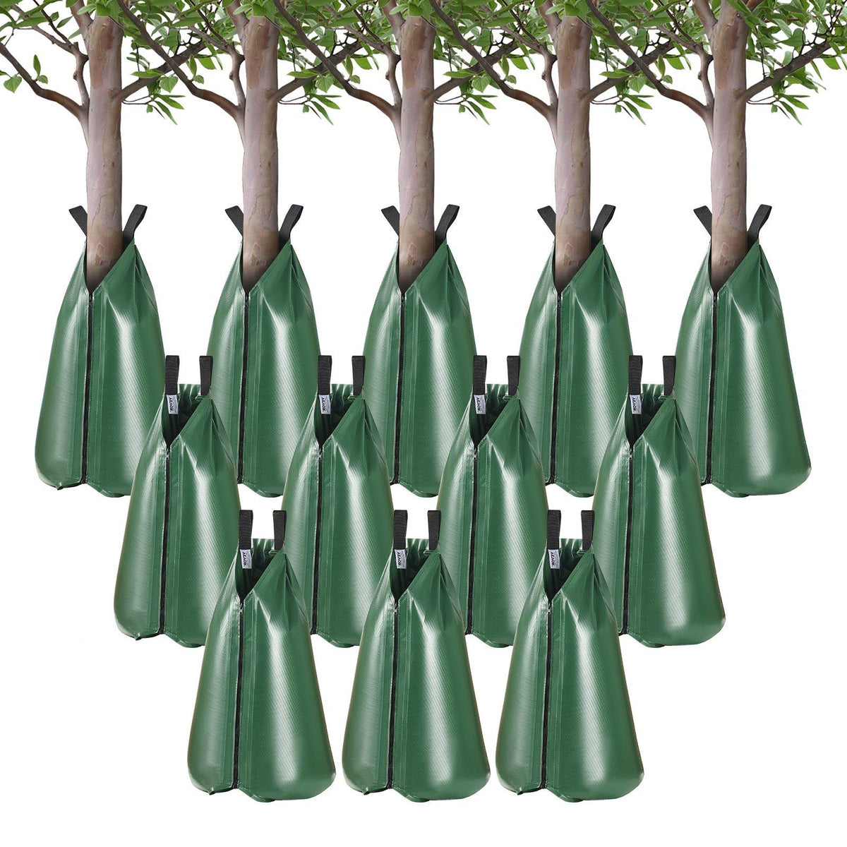 Tree Watering Bag, 12 Packs 20 Gallons Watering Bags for New Trees, 5-9 Hours Slow Release Refillable Tree Drip Irrigation Bags with Zipper, Durable Tree Watering System for Deep Root Targeting