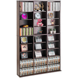 Media Storage Cabinet, 9-layer DVD Shelf Holds up to 756 CDs, Adjustable CD Shelves 27 Compartments, Protects & Organizes Music, Movie, Video Games or Memorabilia Collections, Espresso