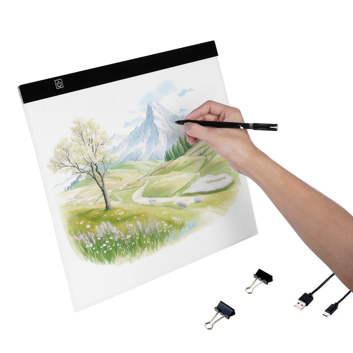 Light Board, B4 LED Light Pad Ultra-Thin Portable Light Box, USB Powered Light Table for Art Tracing, Light Box for Diamond Painting, Animation, Sketching, Drawing, Stenciling, Artists (Black)