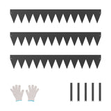 Steel Landscape Edging, 3 Packs 1016 x 152 mm Rust-Resistant Metal Landscape Edging, Bendable Garden Edging Border, Heavy Duty Lawn Edging, Easy-to-Install, Flower Bed Yard Pathway Divider Black