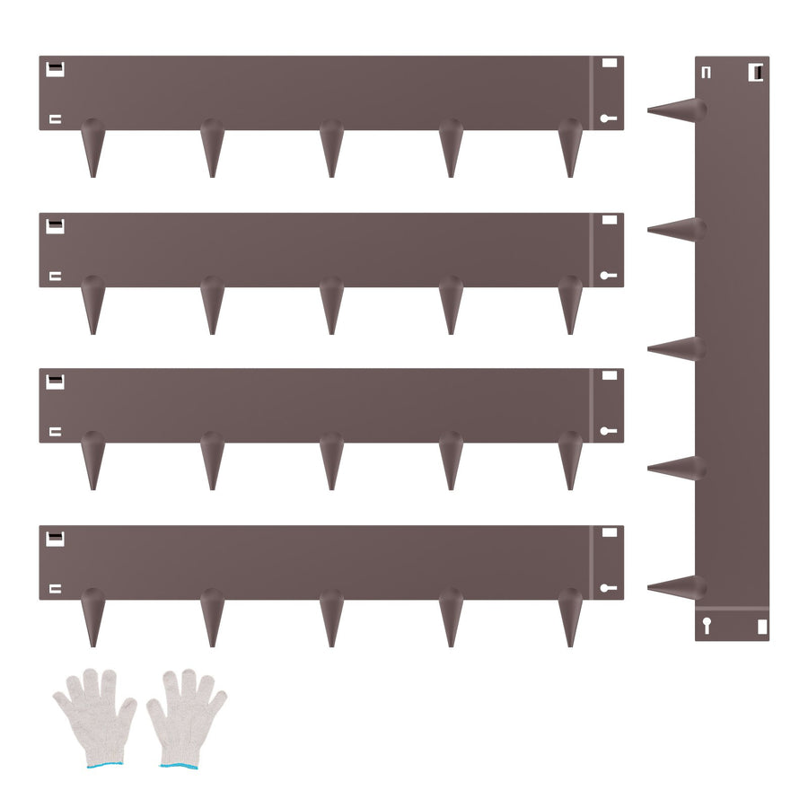 VEVOR Steel Landscape Edging 5 Packs 39 x 5in Rust-Resistant for Yard Brown
