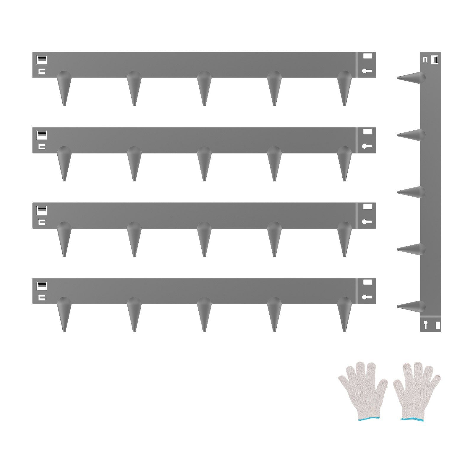 Steel Landscape Edging, 5 Packs 990 x 156 mm Rust-Resistant Metal Landscape Edging, Bendable Garden Edging Border, Heavy Duty Lawn Edging, Easy-to-Install, Flower Bed Yard Pathway Divider Dark Gray