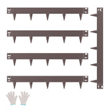 Steel Landscape Edging, 5 Packs 990 x 156 mm Rust-Resistant Metal Landscape Edging, Bendable Garden Edging Border, Heavy Duty Lawn Edging, Easy-to-Install, Flower Bed Yard Pathway Divider Brown