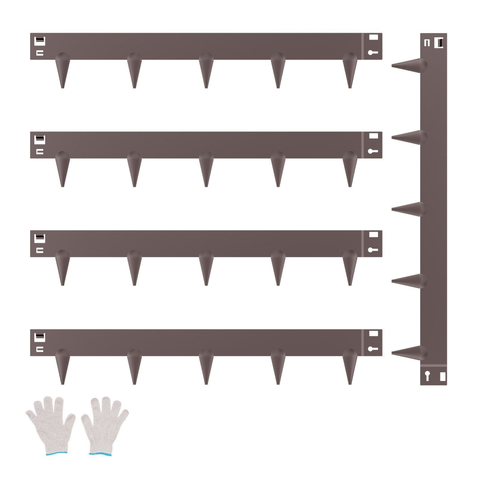 Steel Landscape Edging, 5 Packs 990 x 156 mm Rust-Resistant Metal Landscape Edging, Bendable Garden Edging Border, Heavy Duty Lawn Edging, Easy-to-Install, Flower Bed Yard Pathway Divider Brown