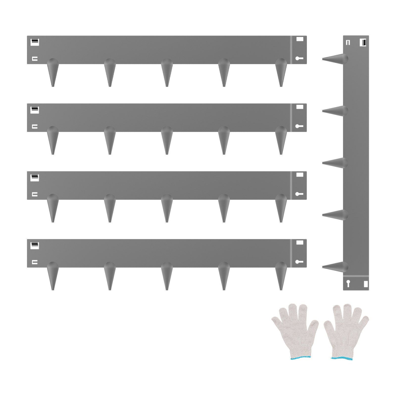 Steel Landscape Edging, 5 Packs 990 x 181 mm Rust-Resistant Metal Landscape Edging, Bendable Garden Edging Border, Heavy Duty Lawn Edging, Easy-to-Install, Flower Bed Yard Pathway Divider Dark Gray