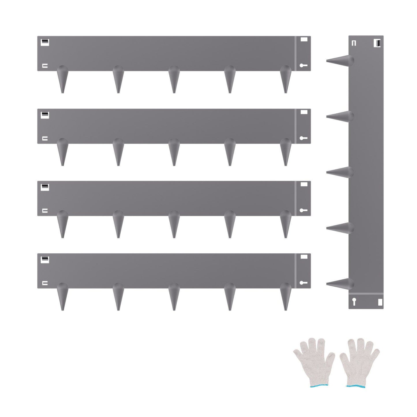 Steel Landscape Edging, 5 Packs 990 x 207 mm Rust-Resistant Metal Landscape Edging, Bendable Garden Edging Border, Heavy Duty Lawn Edging, Easy-to-Install, Flower Bed Yard Pathway Divider Dark Gray