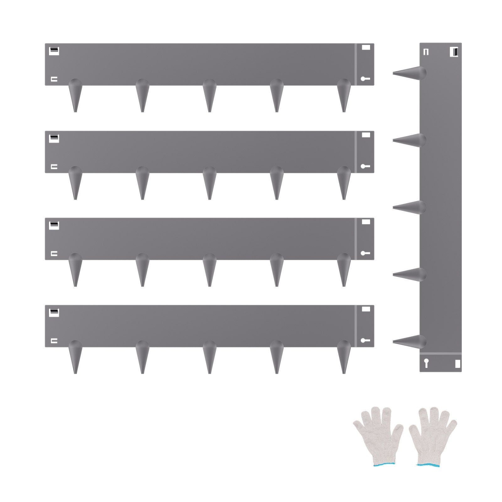 Steel Landscape Edging, 5 Packs 990 x 207 mm Rust-Resistant Metal Landscape Edging, Bendable Garden Edging Border, Heavy Duty Lawn Edging, Easy-to-Install, Flower Bed Yard Pathway Divider Dark Gray