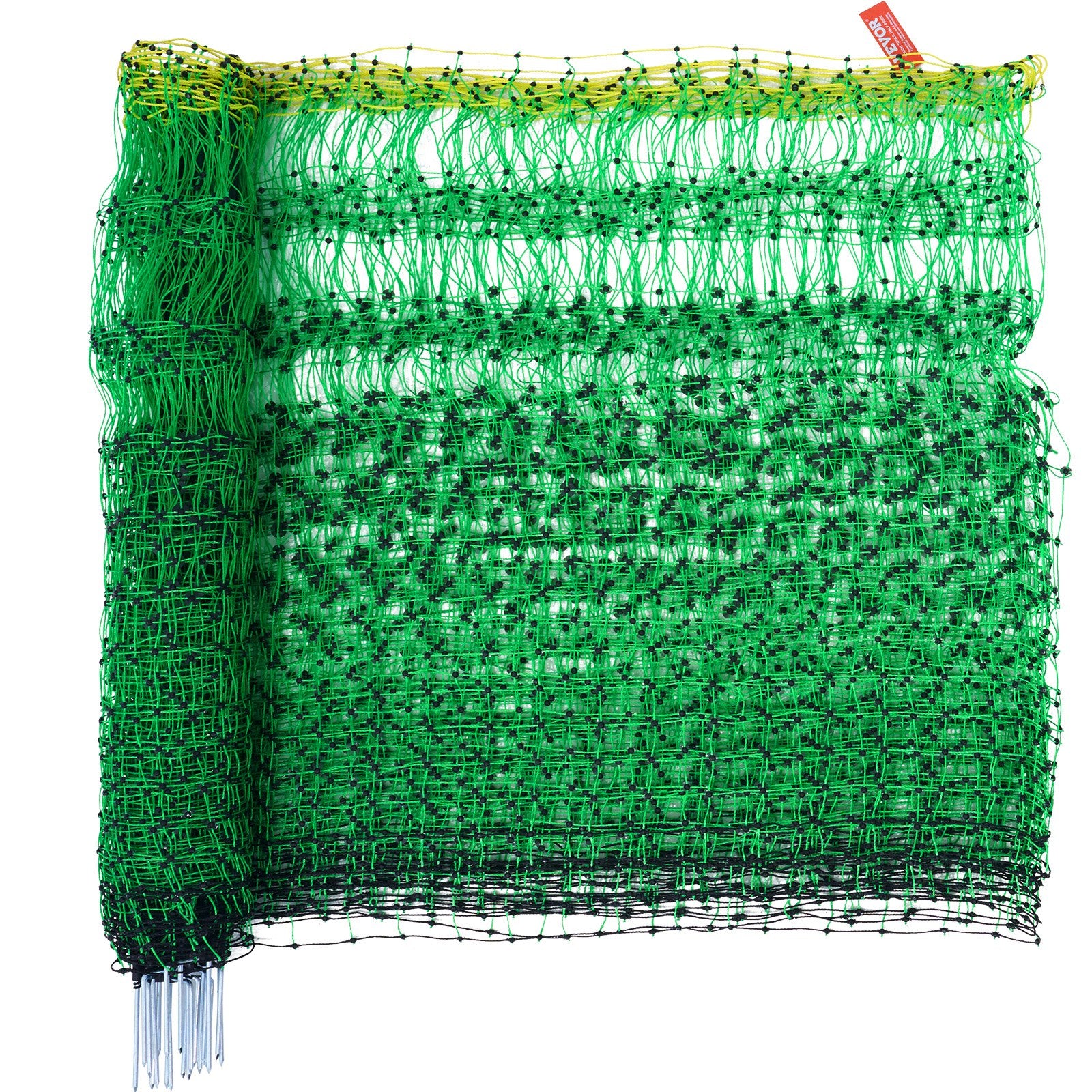 VEVOR Electric Fence Netting, 1.06 x 49.98 m, PE Net Fencing with Posts & Double-Spiked Stakes, Utility Portable Mesh for Goats, Sheep, Lambs, Deer, Hogs, Dogs, Used in Backyards, Farms, and Ranches