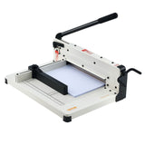 Heavy Duty Paper Cutter, 304.8 mm Industrial Commercial Guillotine Paper Cutter for A4 Paper, 400 Sheet Capacity, Solid Steel Construction, Stack Paper Trimmer for Office Home School Shop, White