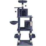 Cat Tree 174 cm Cat Tower with Cat Condos Sisal Scratching Post Dark Grey
