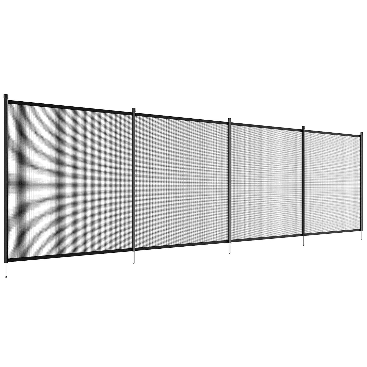 Pool Fence, 4 x 12 FT Pool Fences for Inground Pools, Removable Child Safety Pool Fencing, Easy DIY Installation Swimming Pool Fence, 340gms Teslin PVC Pool Fence Mesh Protects Kids and Pets