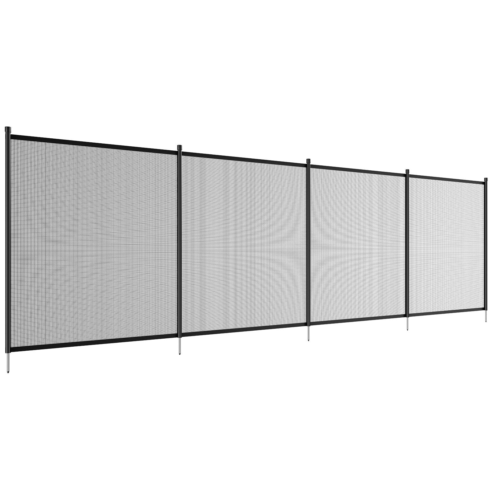 Pool Fence, 4 x 12 FT Pool Fences for Inground Pools, Removable Child Safety Pool Fencing, Easy DIY Installation Swimming Pool Fence, 340gms Teslin PVC Pool Fence Mesh Protects Kids and Pets