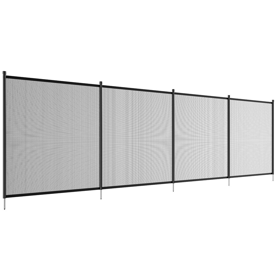 Pool Fence, 4 x 12 FT Pool Fences for Inground Pools, Removable Child Safety Pool Fencing, Easy DIY Installation Swimming Pool Fence, 340gms Teslin PVC Pool Fence Mesh Protects Kids and Pets