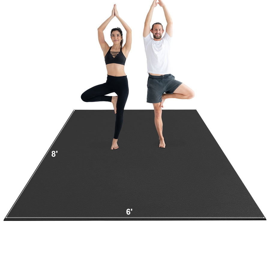 VEVOR Exercise Mat, Non Slip High Density Premium Yoga Mat, Exercise Yoga Mat for Men & Women, Fitness & Exercise Mat with Bag & Carry Strap, for All Types of Home Yoga, Pilate & Floor Workout (8x6ft)