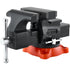 Bench Vise, 140 mm Jaw Width, 140 mm Max Jaw Opening Multipurpose Vise with 360° Swivel Locking Base, 73 mm Throat, Heavy Duty Ductile Iron Workbench Vise, Two-Way Jaws for Clamping Round Pipes