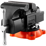 Bench Vise, 127 mm Jaw Width, 125 mm Max Jaw Opening Multipurpose Vise with 360° Swivel Locking Base, 71 mm Throat, Heavy Duty Ductile Iron Workbench Vise with Anvil, for Clamping Round Pipes