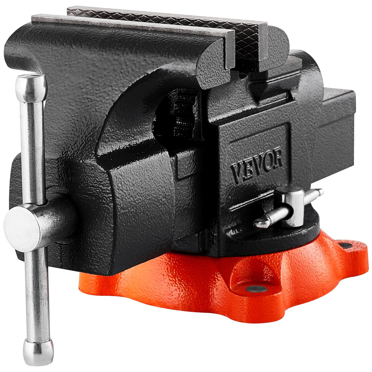 Bench Vise, 127 mm Jaw Width, 125 mm Max Jaw Opening Multipurpose Vise with 360° Swivel Locking Base, 71 mm Throat, Heavy Duty Ductile Iron Workbench Vise with Anvil, for Clamping Round Pipes
