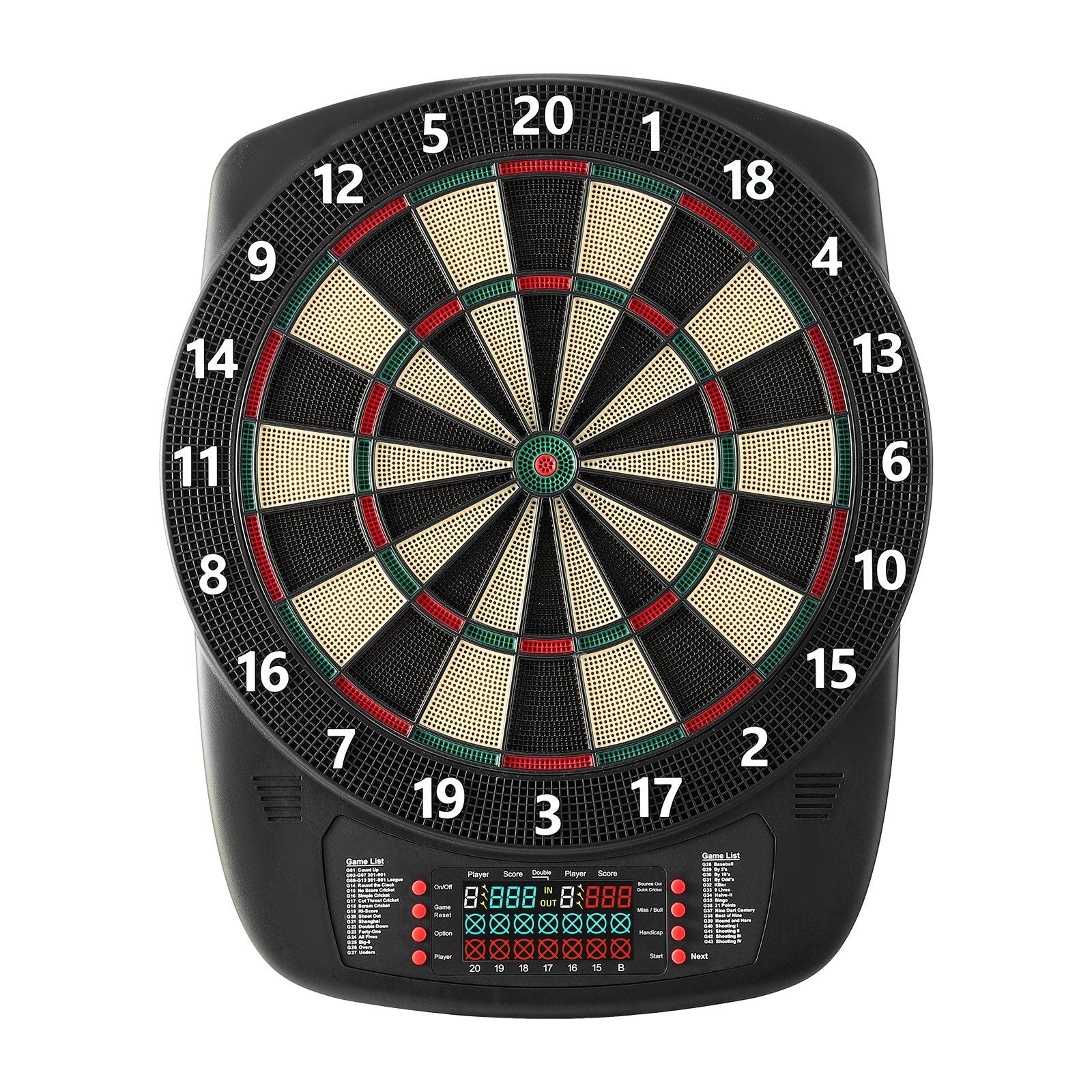 Electronic Dart Board, 336mm Target Dartboard with 43 Games & 200+ Variations for Up to 8 Players, 6 Dart Shafts with Flights & 50 Soft Tips, Color LCD Scoring Screen for Home Party Game Rooms