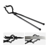 Blacksmith Tongs, 463mm Z V-Bit Tongs, Carbon Steel Forge Tongs with A3 Steel Rivets, for Knife Blades, Long Pieces, Circular Forgings, for Beginner and Seasoned Blacksmiths and Bladesmiths