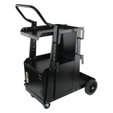 Welding Cart, 2-Tier Heavy Duty Welder Cart with Anti-Theft Lockable Cabinet, 265LBS Weight Capacity, 360Â° Swivel Wheels, Tank Storage Safety Chains, Welding Cabinet for TIG, ARC, Plasma Cutter