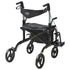 2 in 1 Rollator Walker & Transport Chair for Seniors, Folding Rolling Walker Wheelchair Combo & Footrests, Lightweight Aluminum Mobility Walker with Adjustable Handle, All Terrain Wheels, 136KG