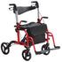 2 in 1 Rollator Walker & Transport Chair for Seniors, Folding Rolling Walker Wheelchair Combo & Footrests, Lightweight Aluminum Mobility Walker with Adjustable Handle, All Terrain Wheels, 136KG