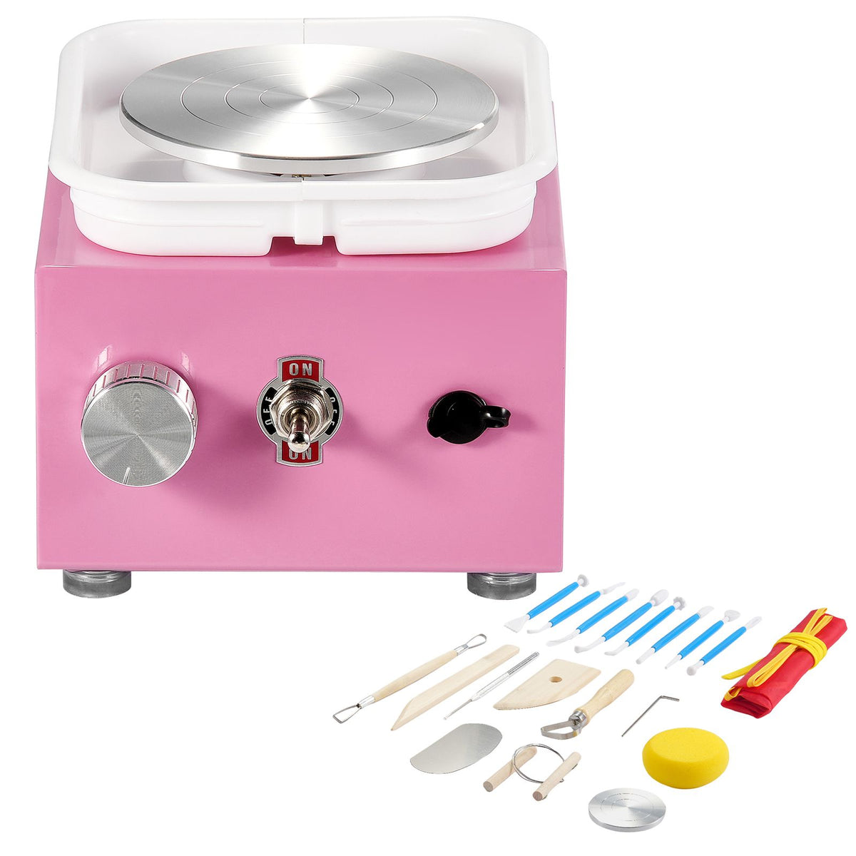 Mini Pottery Wheel Electric Ceramic Wheel Machine 0-320RPM Speed Pink