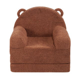 Baby Chair Foldable 2-in-1 Baby Lounger Couch Cartoon Kids Sofa Brown