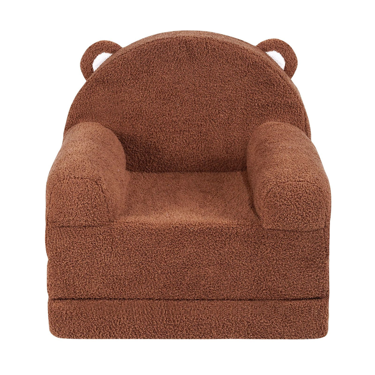 Baby Chair Foldable 2-in-1 Baby Lounger Couch Cartoon Kids Sofa Brown