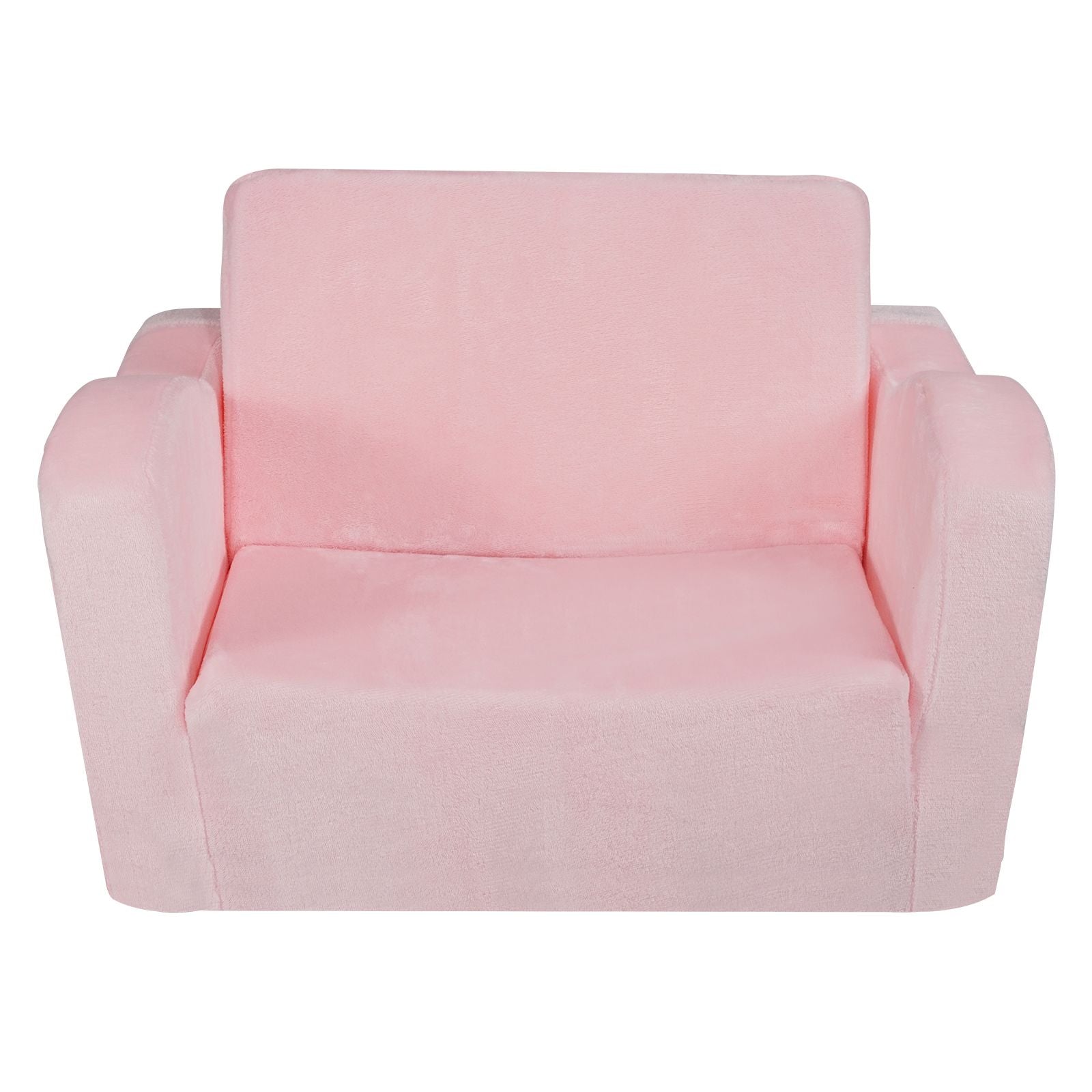 Baby Chair Foldable 2-in-1 Comfy Baby Lounger Couch Kids Sofa Pink