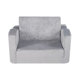 Baby Chair Foldable 2-in-1 Comfy Baby Lounger Couch Kids Sofa Grey