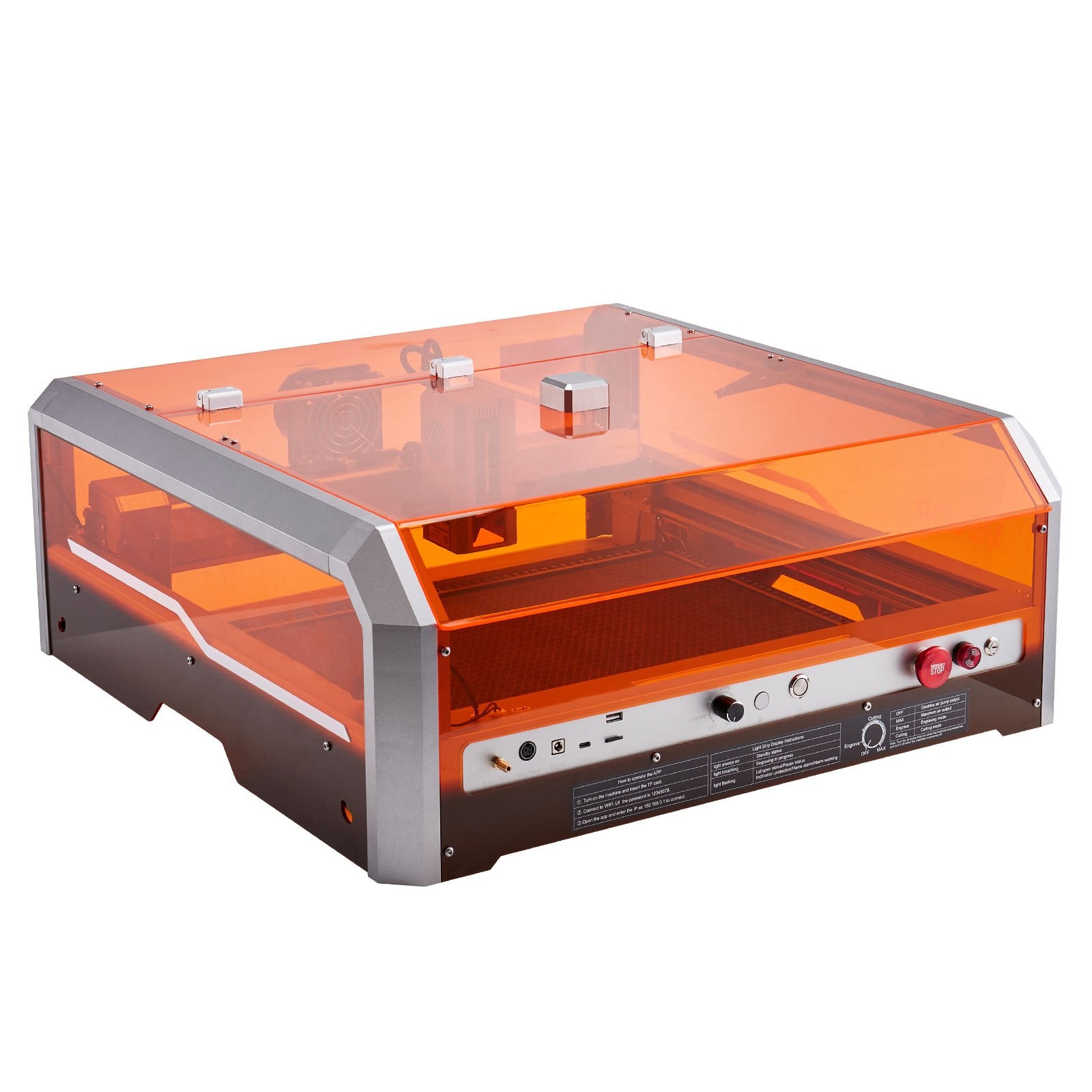 VEVOR Laser Engraver, 20W, Laser Engraving and Cutting Machine with Enclosure Camera, Laser Cutter, 400 x 400 mm Working Area, 30000 mm/min, for Wood, Leather, Glass, Paper, Certain Metal, Class 1