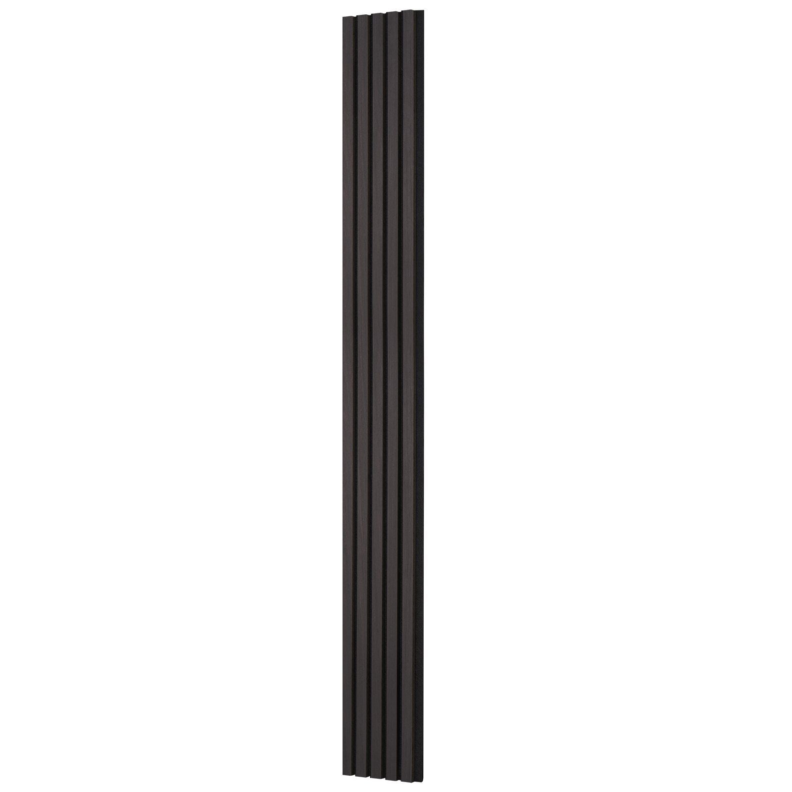 Wood Slat Acoustic Panels, 7.9 x 94.5 inch, MDF Accent Wooden Wall Panels for Modern Interior Wall Decor, Faux Wood Wall Board Panels for Noise Reduction, Black Oak