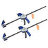 Bar Clamps for Woodworking, 2-Pack 60.96 cm One-Handed Clamp/Spreader, Quick-Grip F-Clamp with 154 kg Load Limit, Premium Plastic and Carbon Steel, for Woodworking Metal working, Blue + Black
