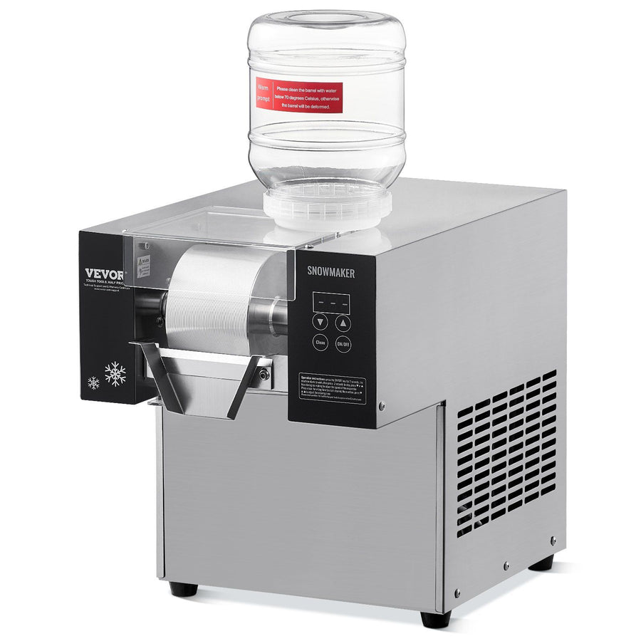 Commercial Snowflake Ice Machine, 176.4LBS/24H Snowflake Ice Maker, Stainless Steel Ice Shaver Machine, Electric Snow Cone Maker, Air Cooling System for Rapid Heat Dissipation, for Bakery, Cafe