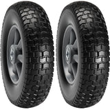 Solid PU Run-Flat Tire Wheel, 254 mm, 2-Pack, 81.6 kg Dynamic Load, 99.8 kg Static Load, Flat Free Tubeless Tires and Wheels for Hand Truck, Utility Cart, Dollies, Garden Trailers, Various Carts