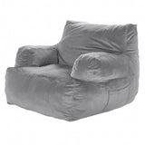 Bean Bag Chair, BeanBag Sofa Chair with Armrests for Adults, Fluffy Plush & High-Density Foam Filling Adult Bean Bag with Zapper, Comfy Lazy Sofa Chair Ideal for Living Room, Bedroom, Grey