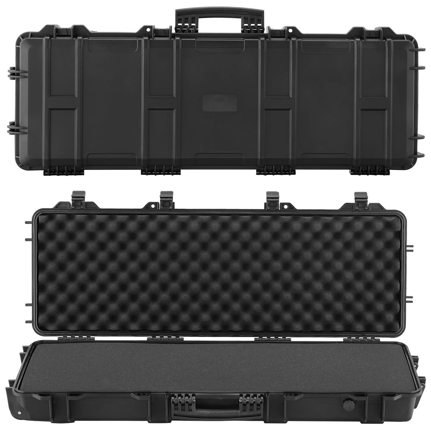 Hard Rifle Case, Lockable Rifle Case with Pre-cut Foams, 1016 mm Gun Storage with Wheels, IP67 Waterproof & Dustproof Movable Large Pistol Storage for Rifles, Shotguns, Airsoft Guns, Black