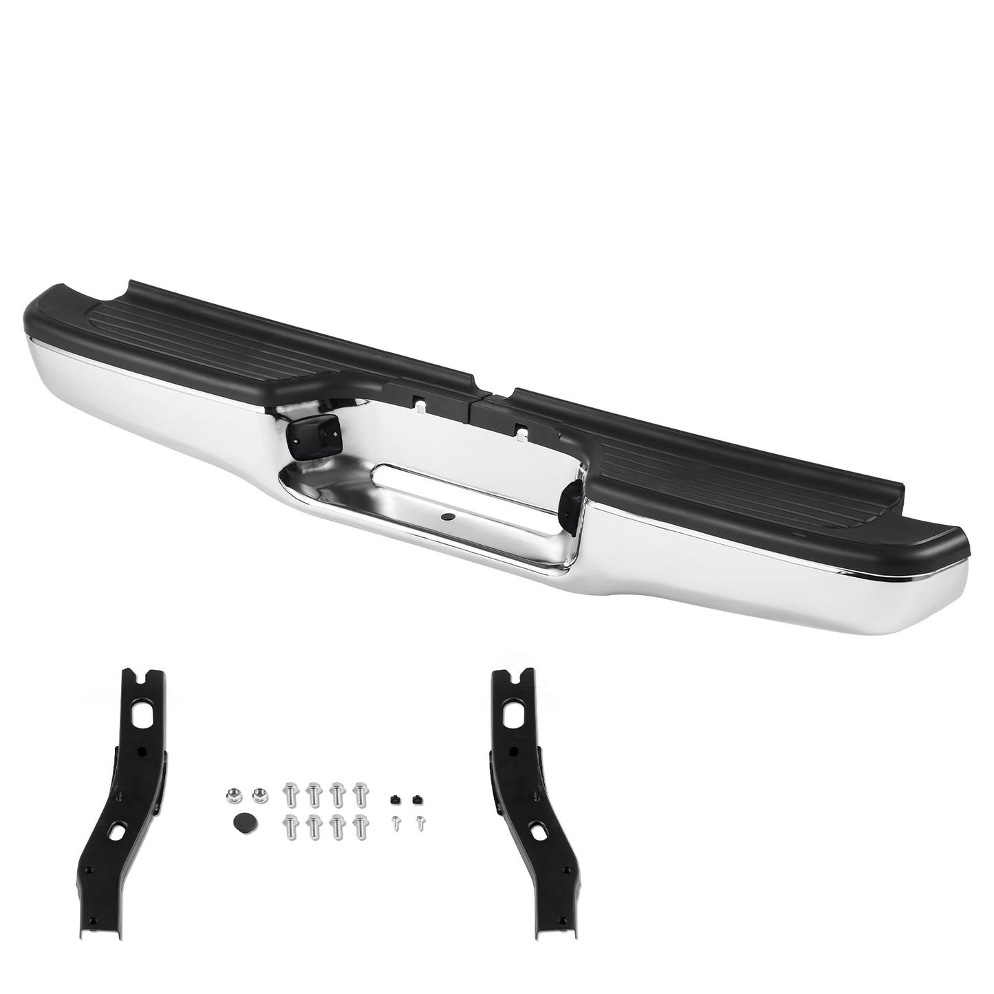 Rear Step Bumper Chrome Steel Bumper Assembly for 1995-2004-Toyota Tacoma